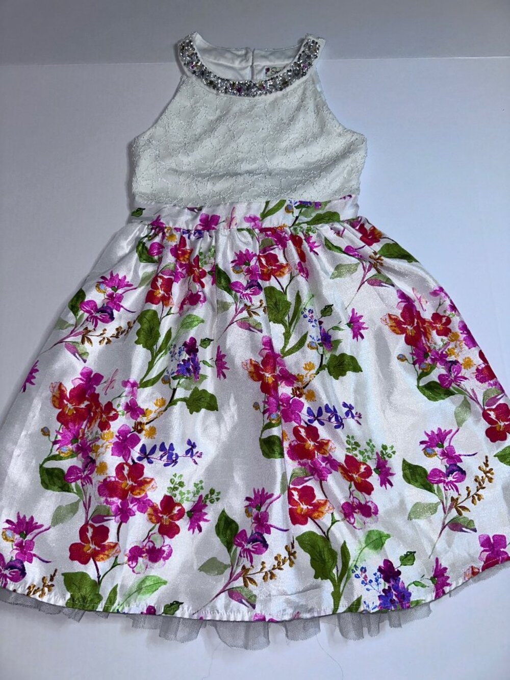 Gorgeous Girls 14 Speechless Formal Floral Dress RHINESTONES & LAYERS #597